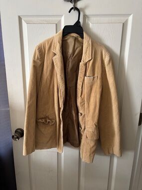 Men's Tan Corduroy Blazer Jacket